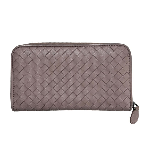 BOTTEGA VENETA Intrecciato Lambskin Intrecciato Zip-Around Wallet Wallet Dusty Pink Silver Hardware NJ165