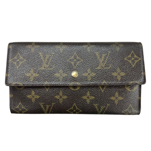 LOUIS VUITTON Monogram Canvas Sarah Wallet Wallet Brown Gold Hardware NJ168