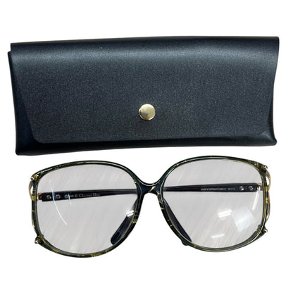 CHRISTIAN DIOR Optyl, Metal 2496A 51 Dark Green, Gold-tone Gold Hardware NJ169