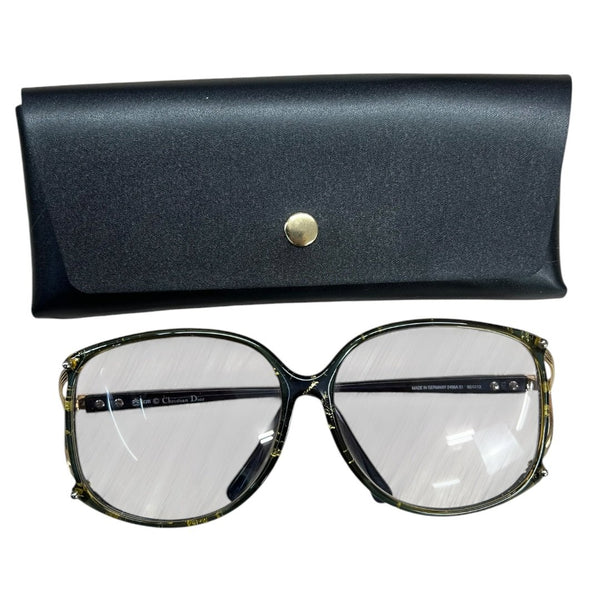 CHRISTIAN DIOR Optyl, Metal 2496A 51 Dark Green, Gold-tone Gold Hardware NJ169