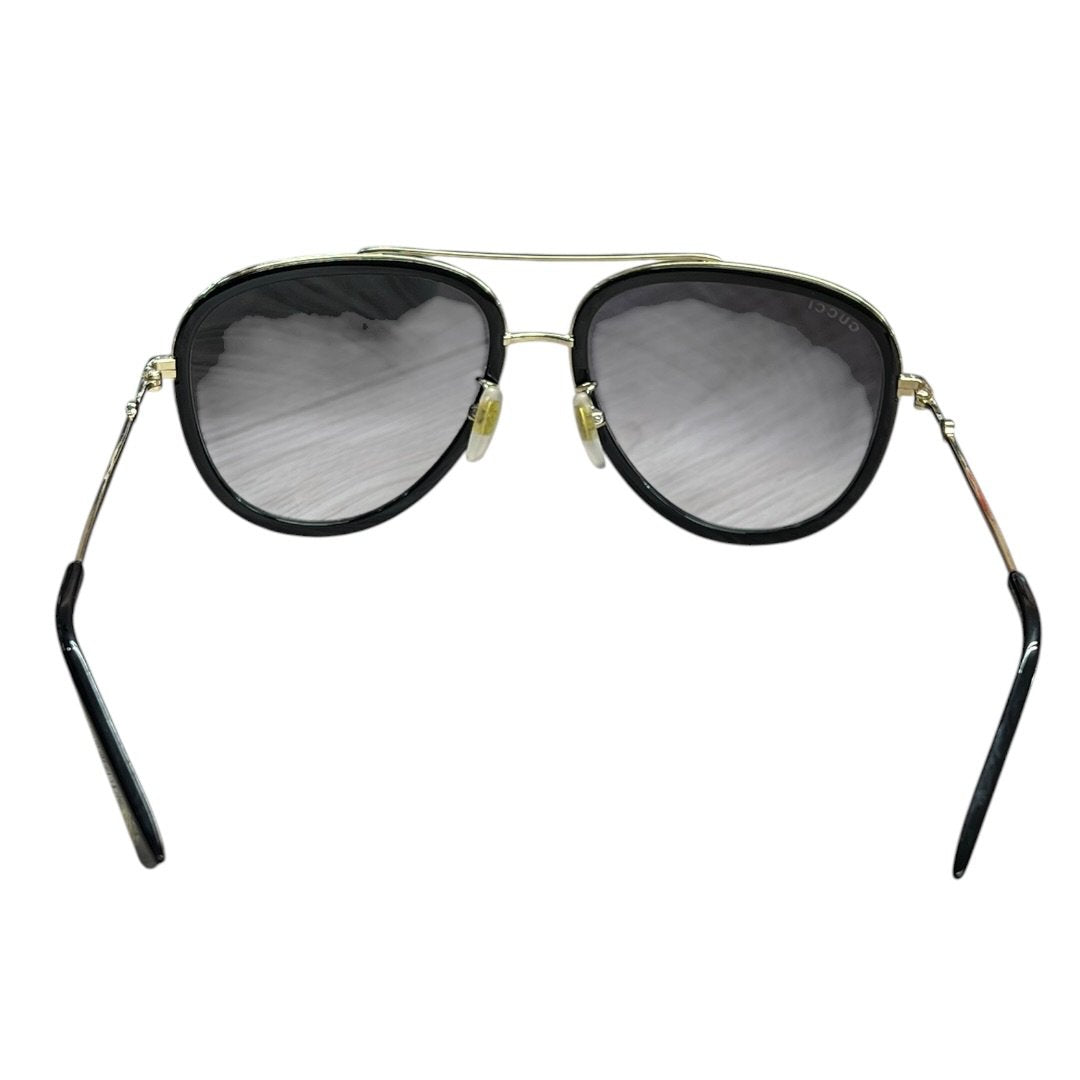 GUCCI Metal/Acetate GG0908S Black/Gold with Grey Gradient Lenses Gold-tone Hardware NJ172