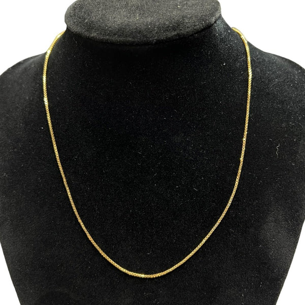 UNBRANDED Accessory 18K Gold Box Chain Necklace Gold Gold Hardware je78