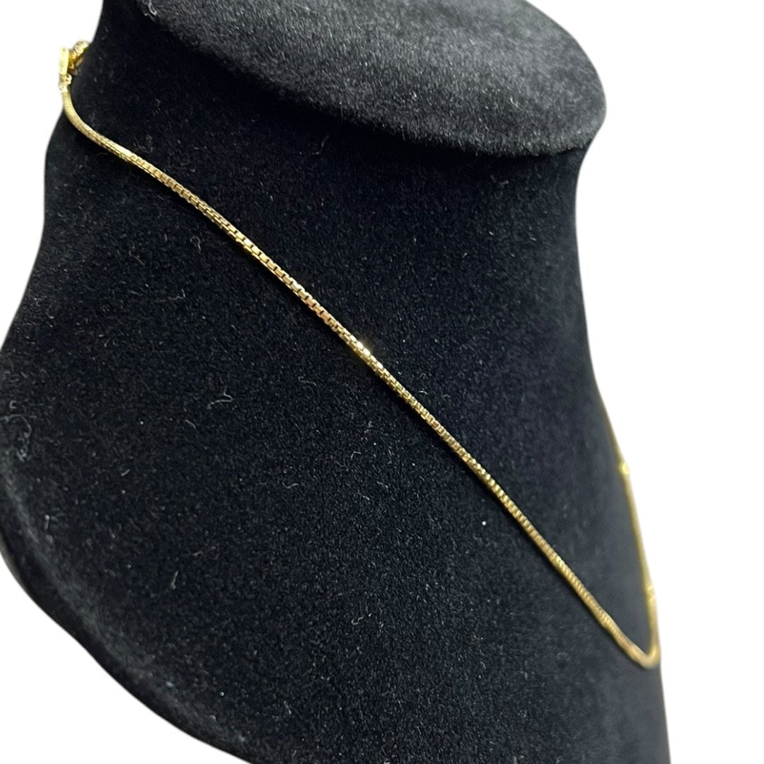 UNBRANDED Accessory 18K Gold Box Chain Necklace Gold Gold Hardware je78