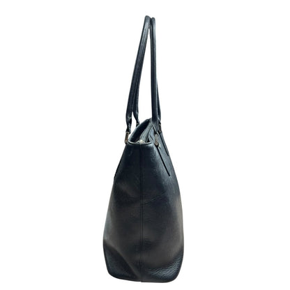 BURBERRY Saffiano Saffiano Leather Tote Bag Tote Black Silver Hardware BU1029
