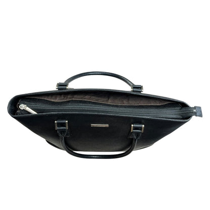BURBERRY Saffiano Saffiano Leather Tote Bag Tote Black Silver Hardware BU1029