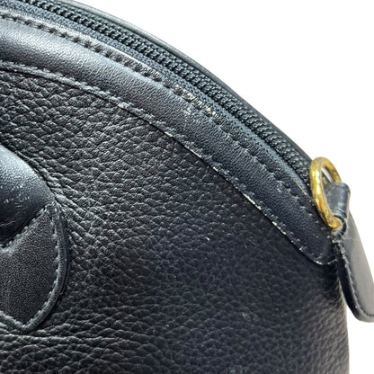 BURBERRY Pebbled Leather Dome Handbag Handbag Black Gold Hardware BU1039