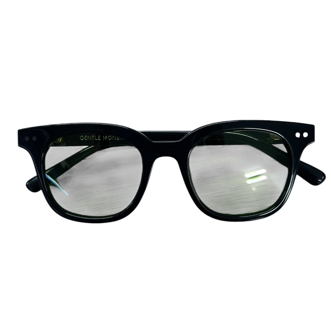 GENTLE MONSTER Acetate South Side Sunglasses Black, Green Gold-tone Hardware JU222