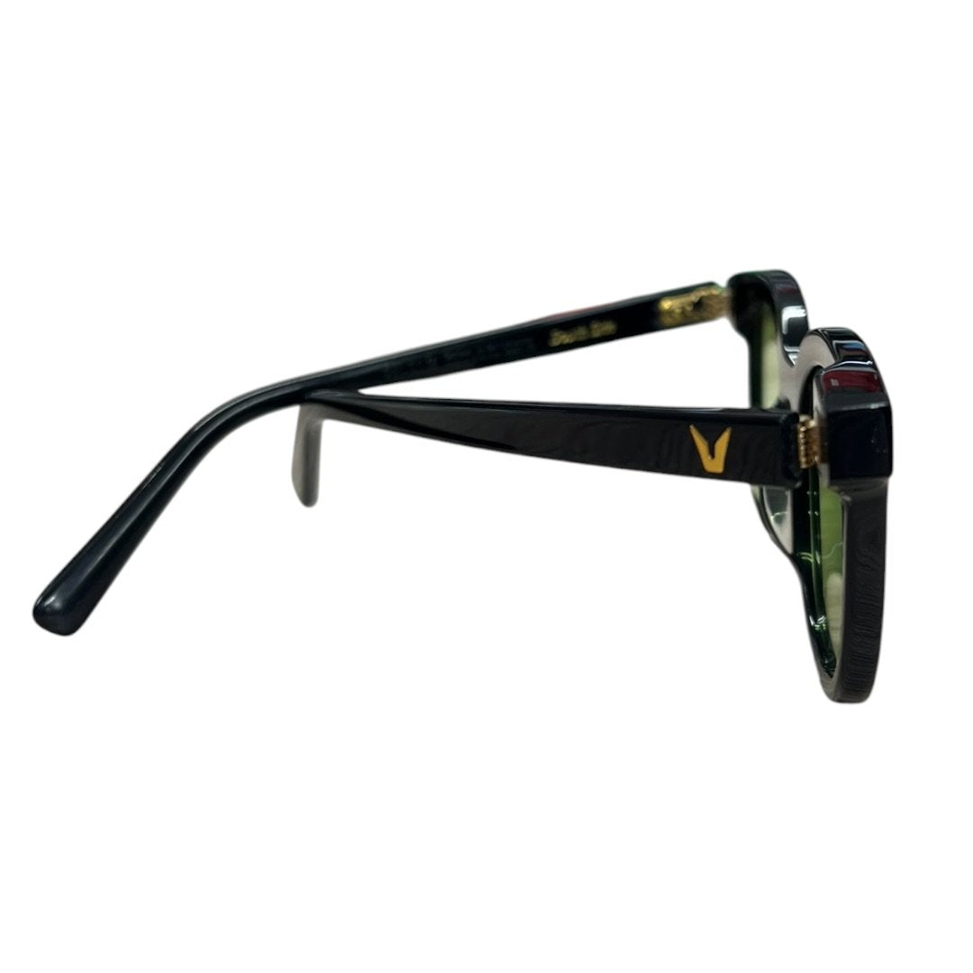 GENTLE MONSTER Acetate South Side Sunglasses Black, Green Gold-tone Hardware JU222