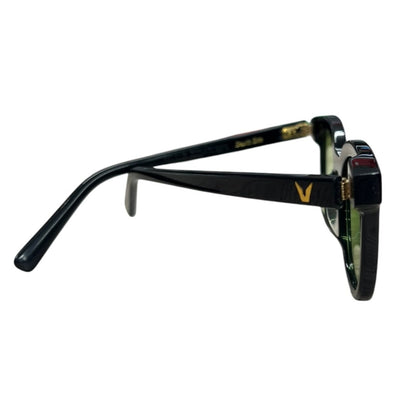 GENTLE MONSTER Acetate South Side Sunglasses Black, Green Gold-tone Hardware JU222