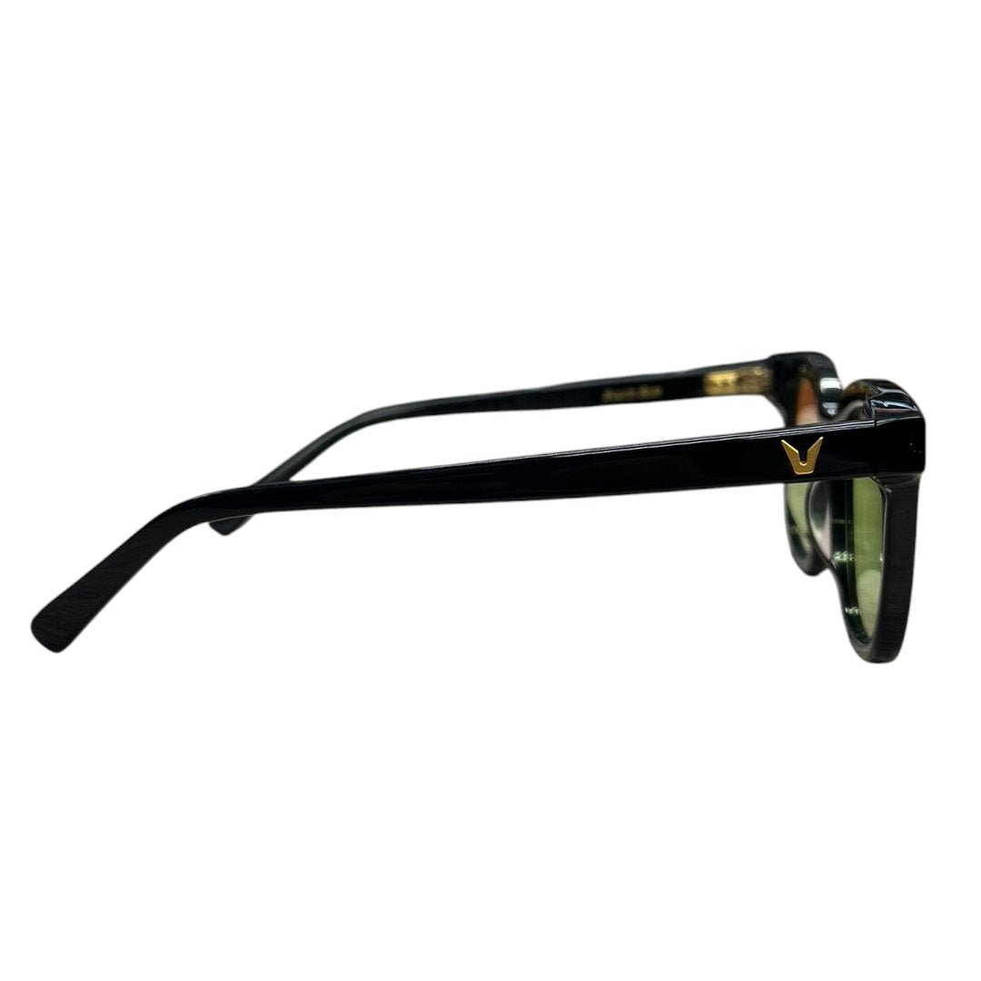 GENTLE MONSTER Acetate South Side Sunglasses Black, Green Gold-tone Hardware JU222