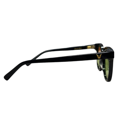 GENTLE MONSTER Acetate South Side Sunglasses Black, Green Gold-tone Hardware JU222