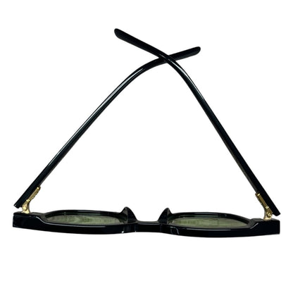 GENTLE MONSTER Acetate South Side Sunglasses Black, Green Gold-tone Hardware JU222