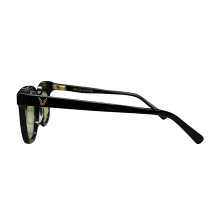 GENTLE MONSTER Acetate South Side Sunglasses Black, Green Gold-tone Hardware JU222