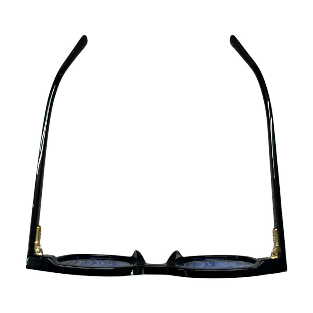 GENTLE MONSTER Acetate South Side Sunglasses Black, Blue Gold Hardware JU219