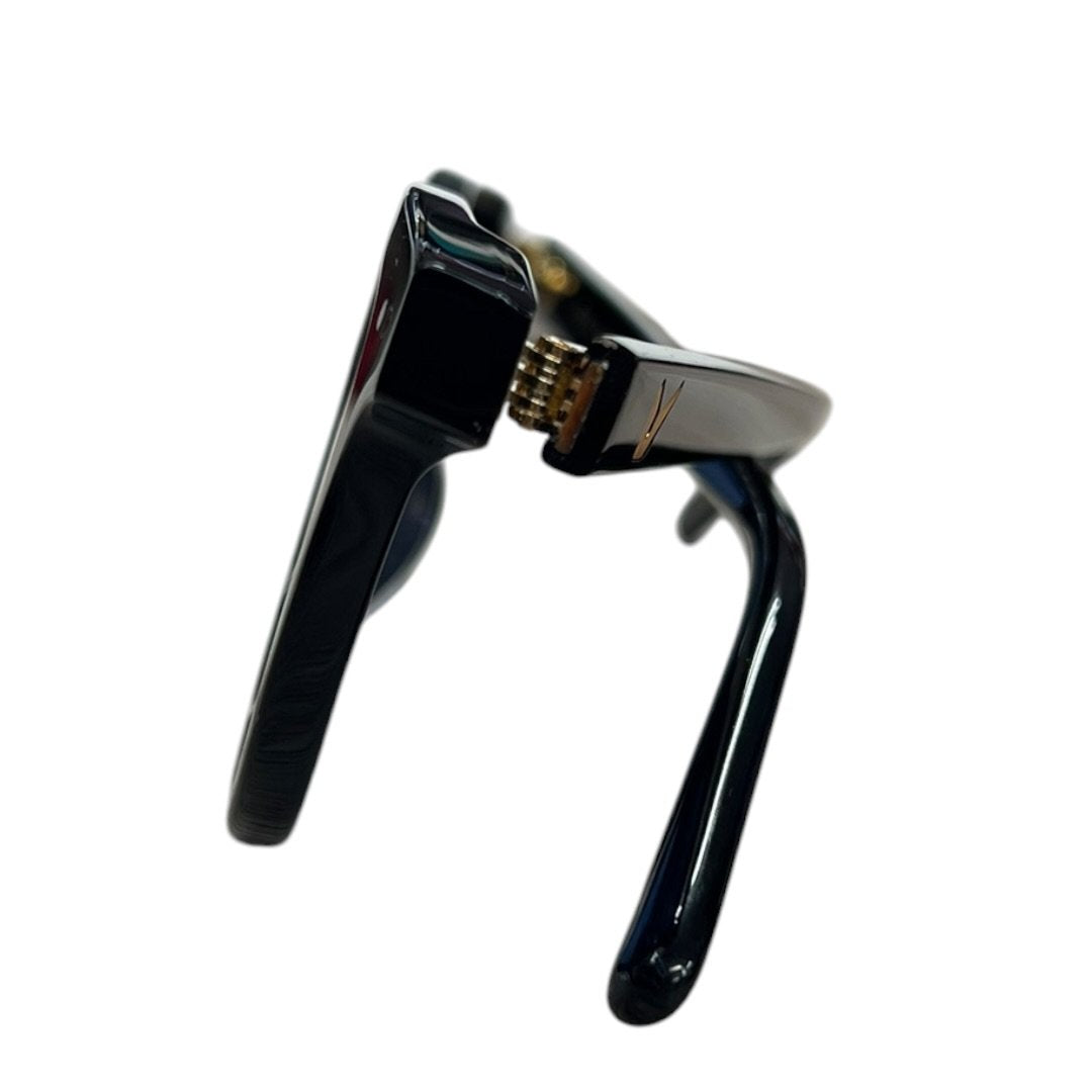GENTLE MONSTER Acetate South Side Sunglasses Black, Blue Gold Hardware JU219