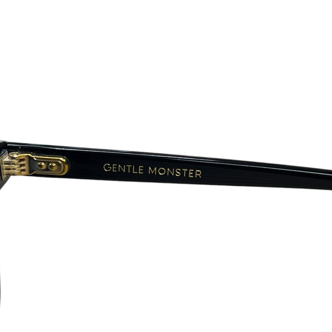 GENTLE MONSTER Acetate South Side Sunglasses Black, Blue Gold Hardware JU219