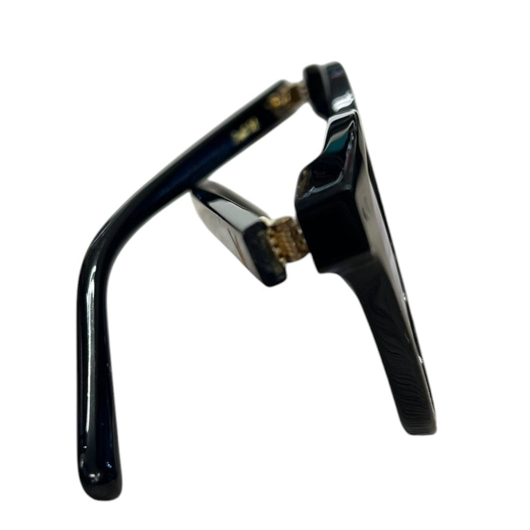 GENTLE MONSTER Acetate South Side Sunglasses Black, Blue Gold Hardware JU219