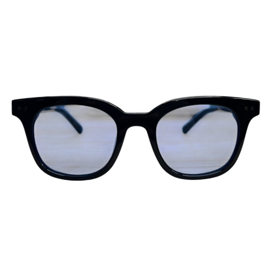 GENTLE MONSTER Acetate South Side Sunglasses Black, Blue Gold Hardware JU219