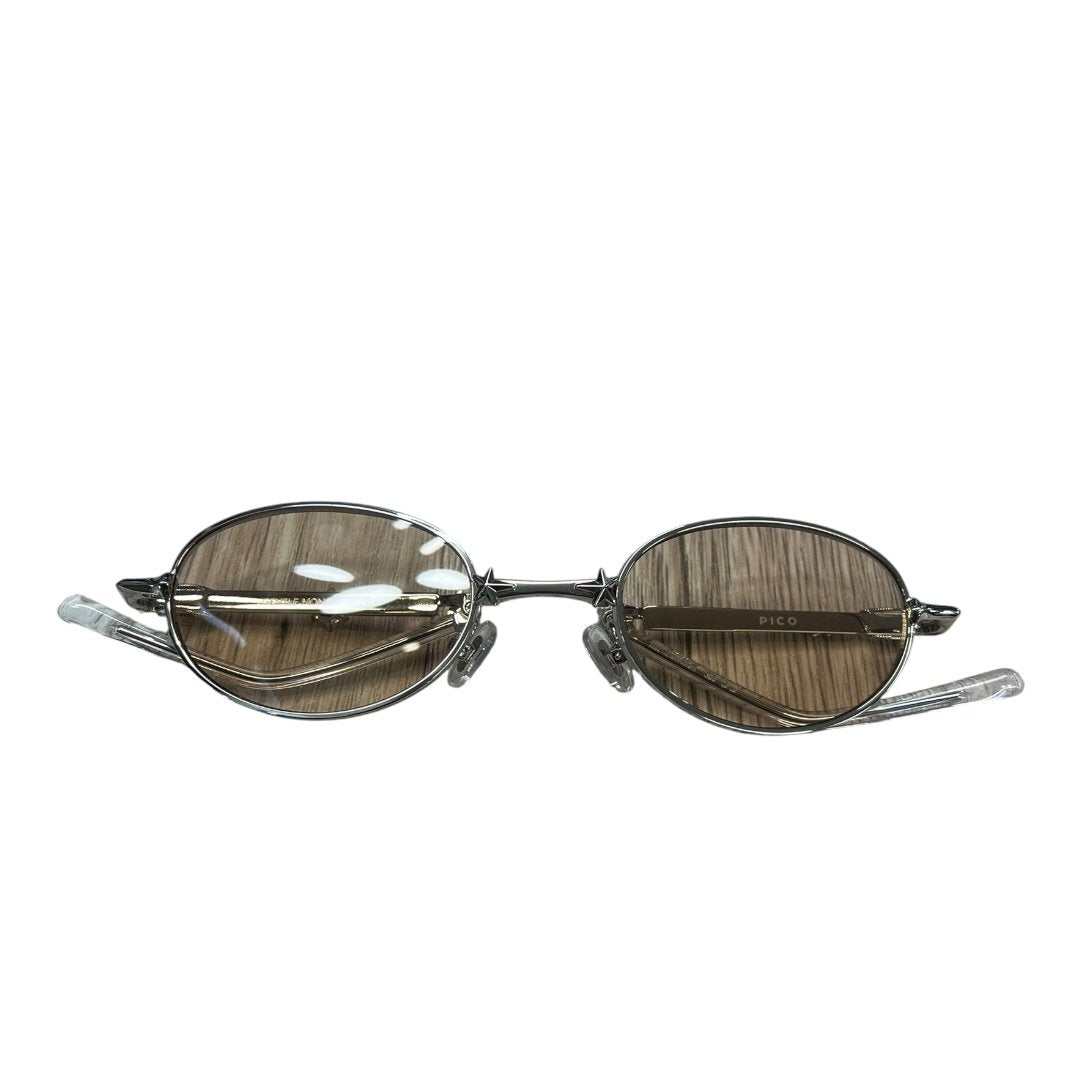 GENTLE MONSTER Metal PICO Sunglasses Silver, Brown Silver Hardware JU224