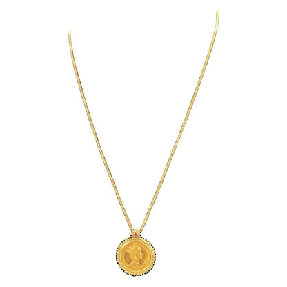 jewelry Gold, Ruby Isle of Man Angel 1/10oz Gold Coin Necklace Necklace Gold Gold Hardware je54