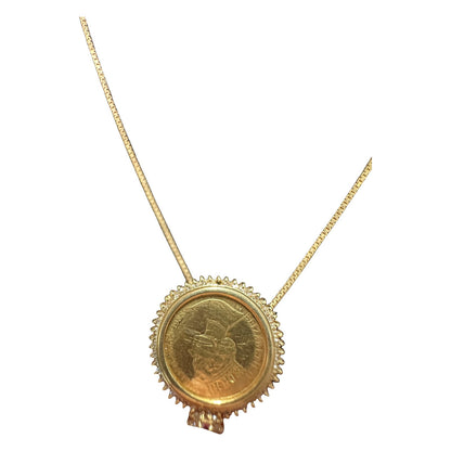 jewelry Gold, Ruby Isle of Man Angel 1/10oz Gold Coin Necklace Necklace Gold Gold Hardware je54
