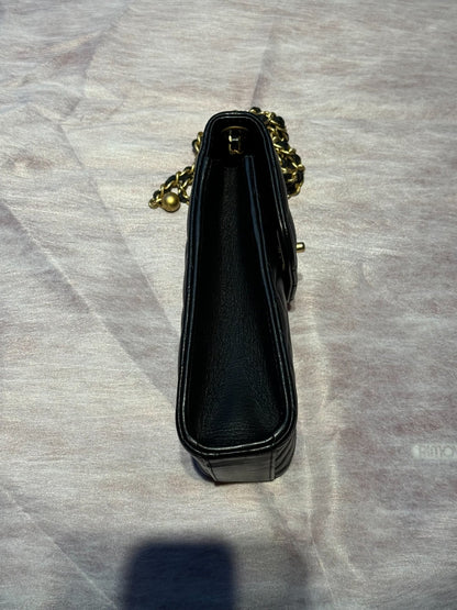 CHANEL Lambskin Pearl Crush Phone Holder Crossbody Bag Black Gold Hardware Ch2288