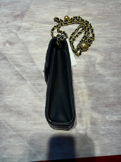 CHANEL Lambskin Pearl Crush Phone Holder Crossbody Bag Black Gold Hardware Ch2288