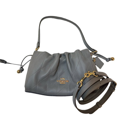 coach Leather Soft Tabby Shoulder Bag Grey Gold Hardware co40