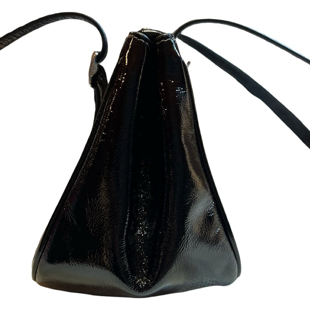 coach Patent Leather Unknown Shoulder Bag Black Silver Hardware co37