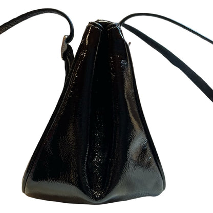 coach Patent Leather Unknown Shoulder Bag Black Silver Hardware co37