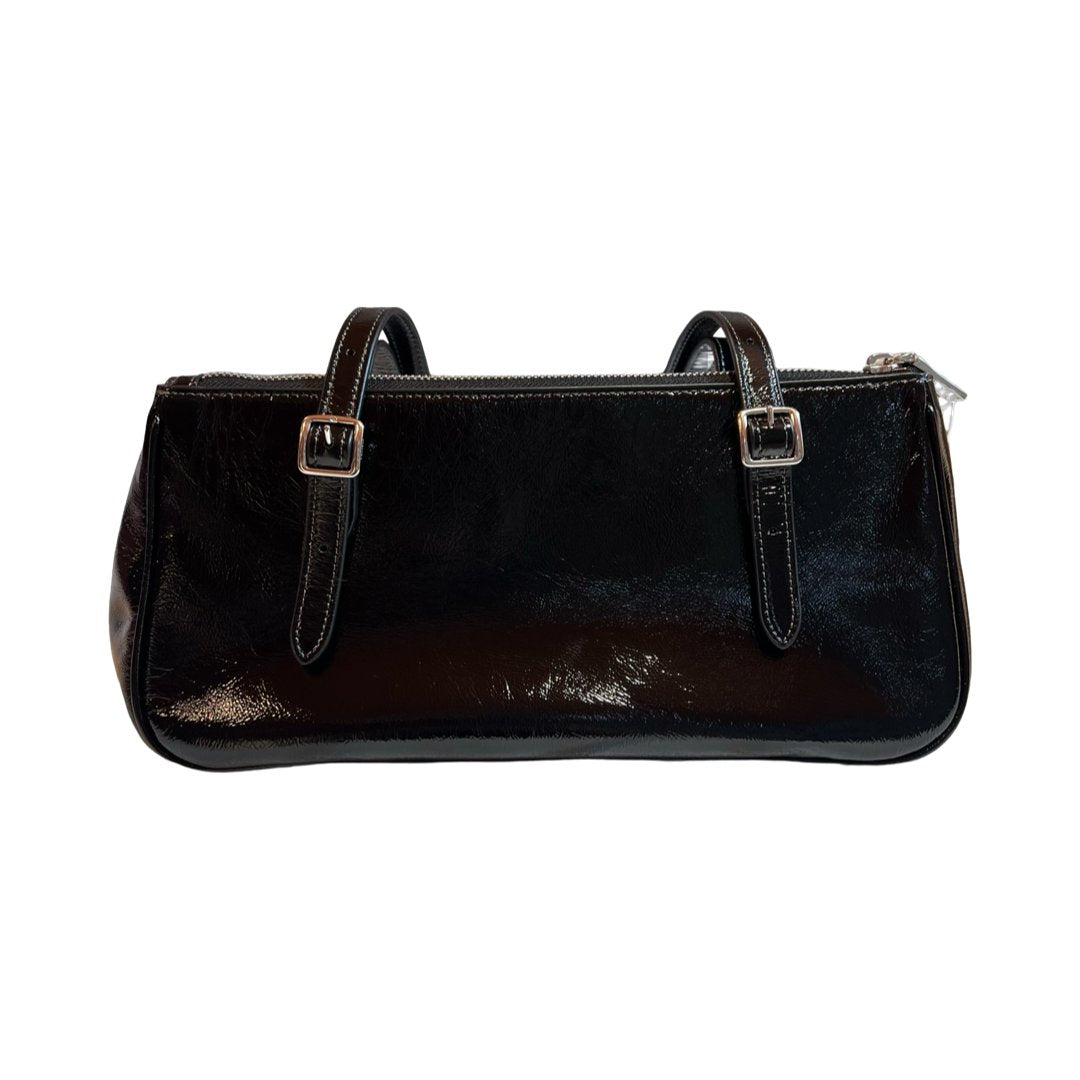 coach Patent Leather Unknown Shoulder Bag Black Silver Hardware co37