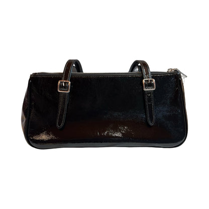 coach Patent Leather Unknown Shoulder Bag Black Silver Hardware co37
