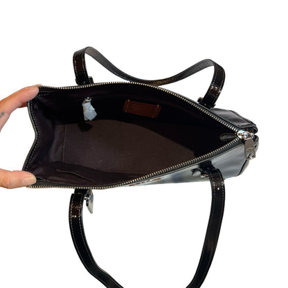coach Patent Leather Unknown Shoulder Bag Black Silver Hardware co37