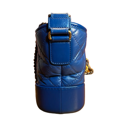 CHANEL Aged Calfskin Gabrielle Small Hobo Shoulder Bag Blue Mixed Hardware Ch2269