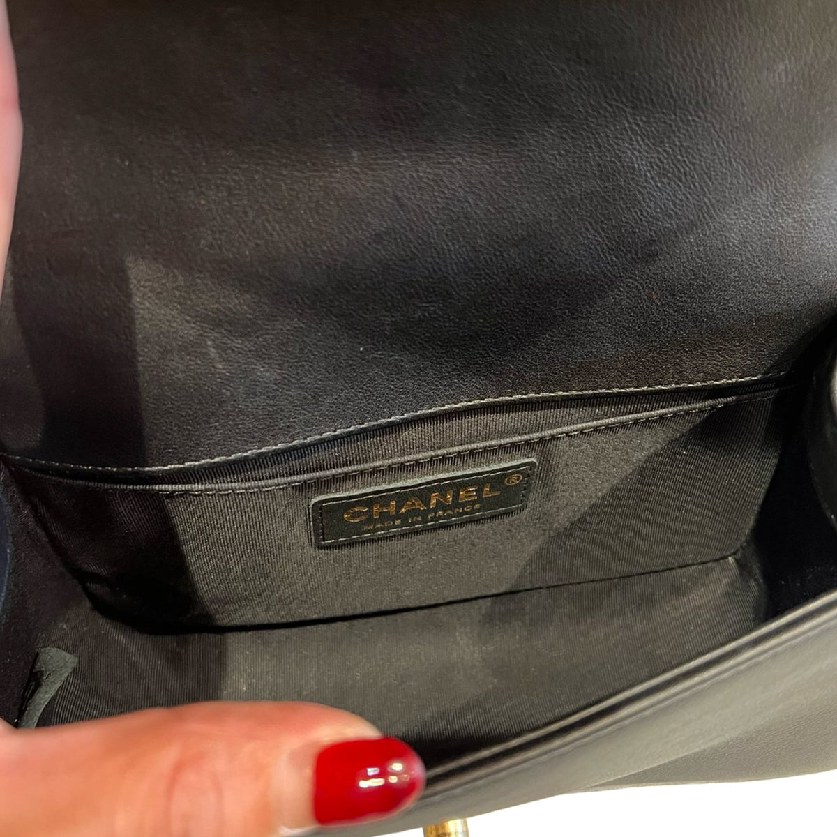 CHANEL Leather Boy Bag Shoulder Bag Black Gold Hardware Ch2270