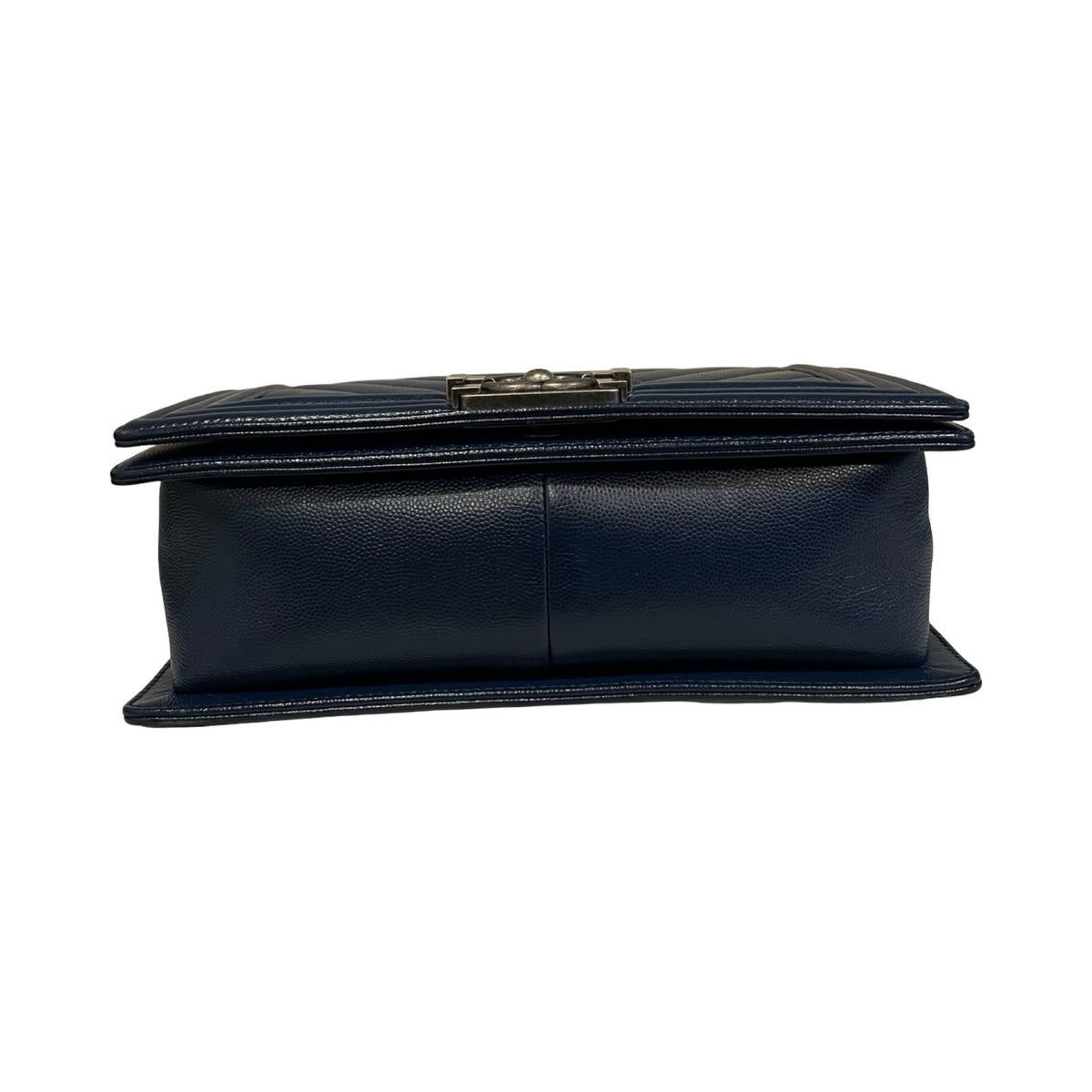 CHANEL Caviar Boy Bag Shoulder Bag Blue Ruthenium Hardware Ch2271