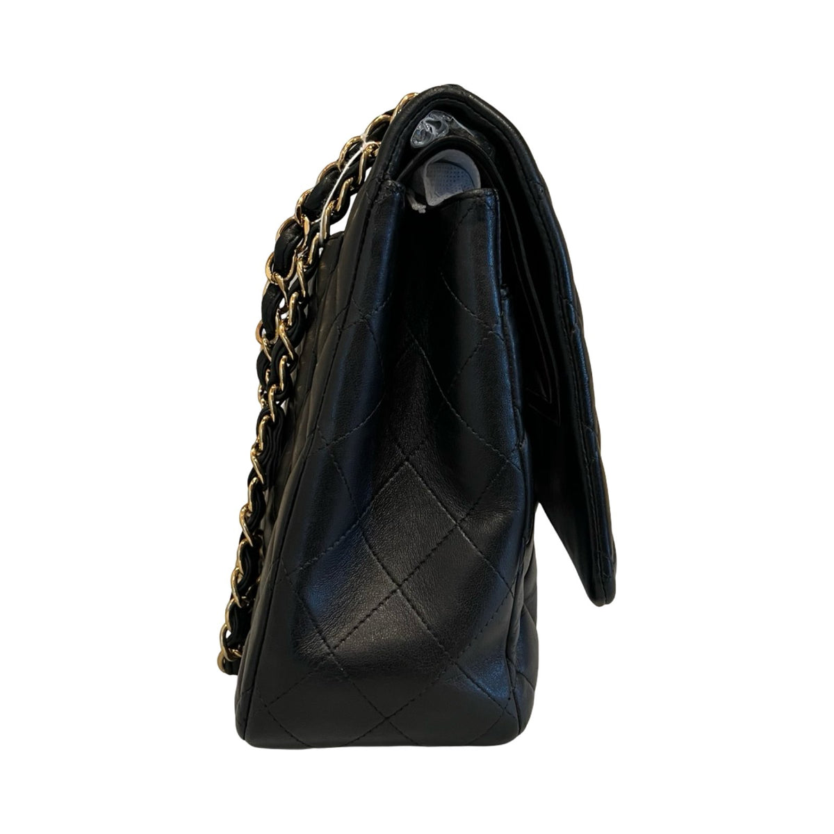 CHANEL Lambskin Classic Flap Shoulder Bag Black Gold Hardware Ch2274
