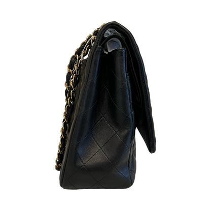 CHANEL Lambskin Classic Flap Shoulder Bag Black Gold Hardware Ch2274