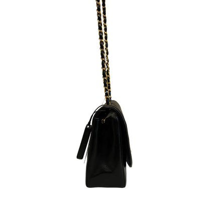 CHANEL Lambskin Diana Flap Bag Shoulder Bag Black Gold Hardware Ch2276