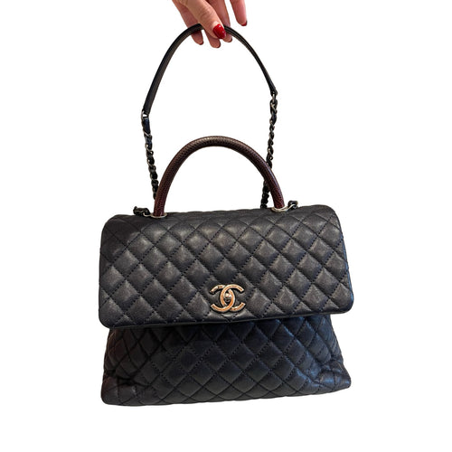CHANEL Caviar Leather Shopping Tote Tote Black Silver Hardware Ch2290