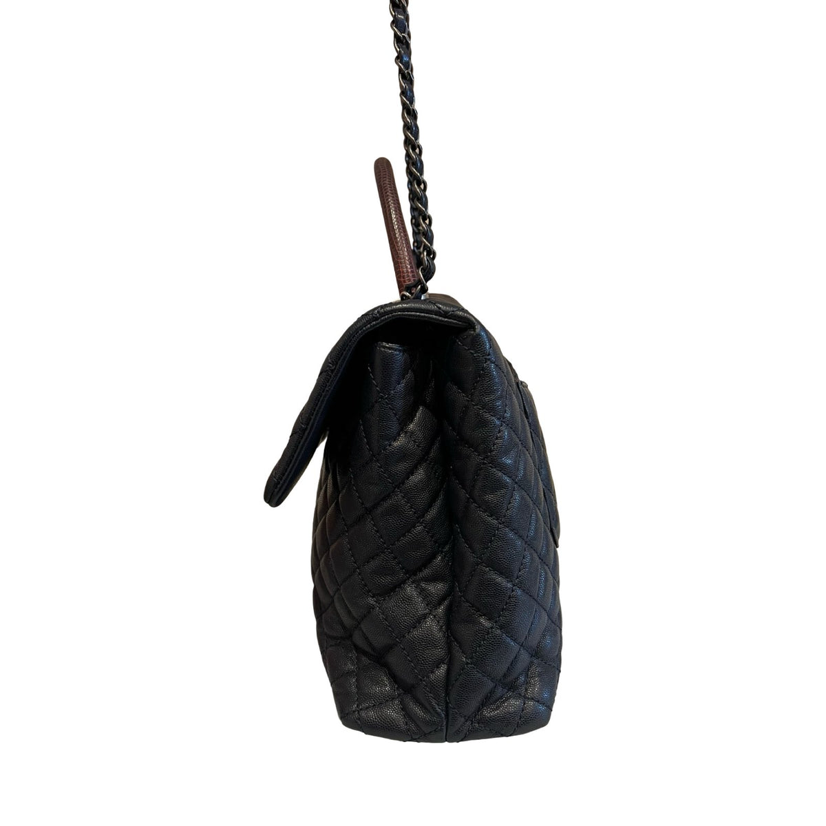 CHANEL Caviar Leather Shopping Tote Tote Black Silver Hardware Ch2290