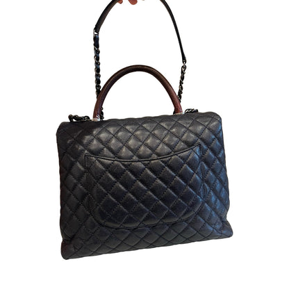 CHANEL Caviar Leather Shopping Tote Tote Black Silver Hardware Ch2290