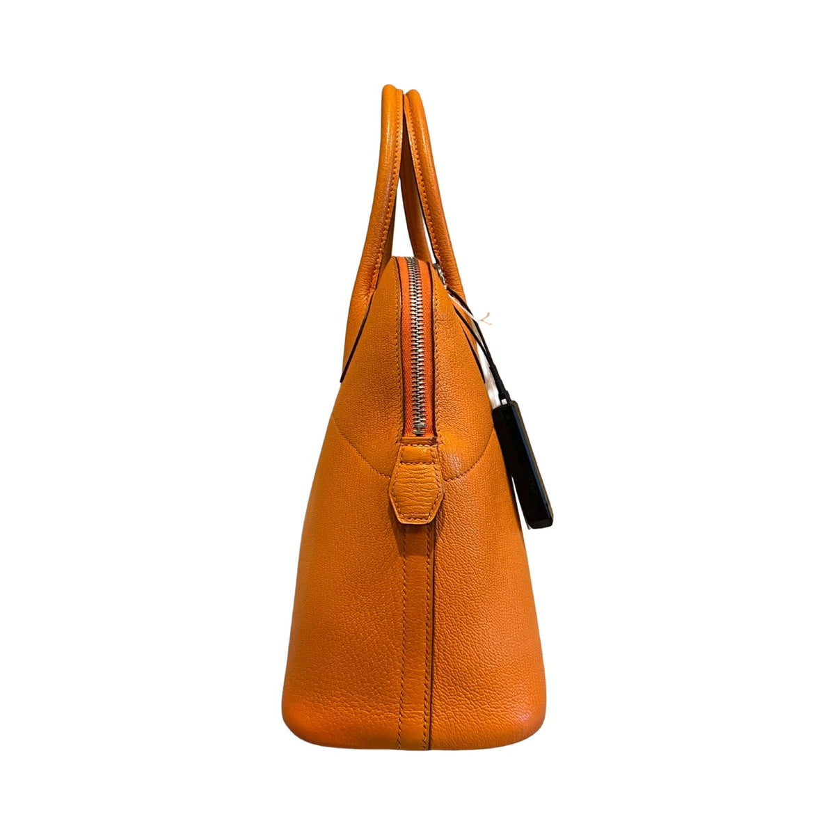 HERMÈS Clemence Bolide Handbag Orange Silver Hardware He487