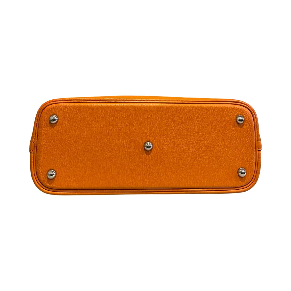 HERMÈS Clemence Bolide Handbag Orange Silver Hardware He487