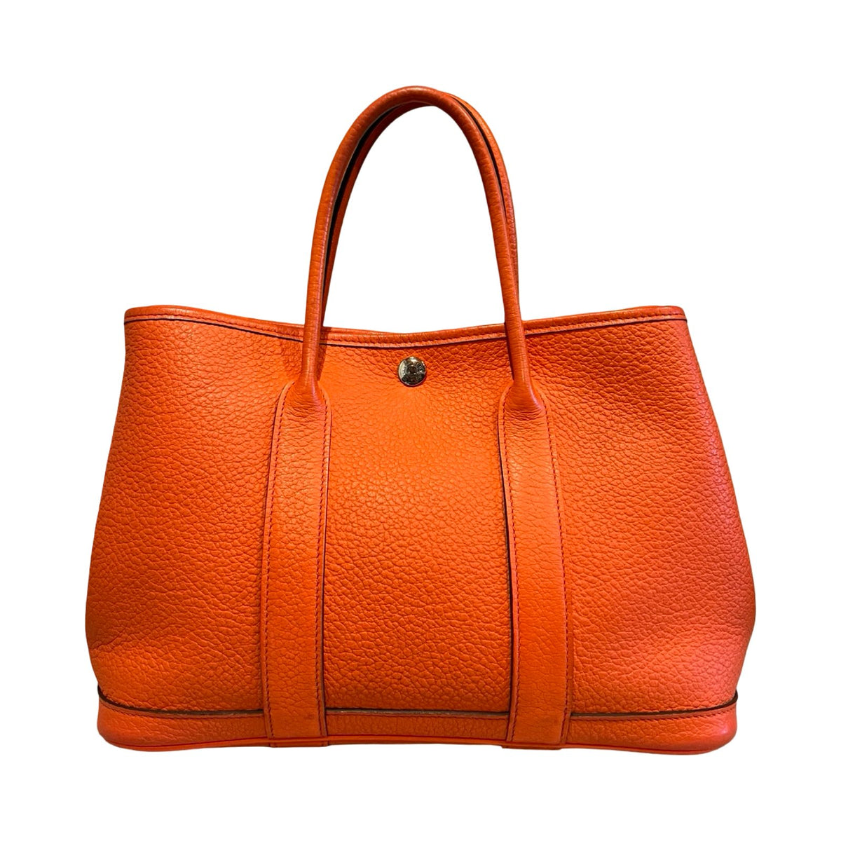 HERMÈS Negonda Garden Party Tote Orange Silver Hardware He489