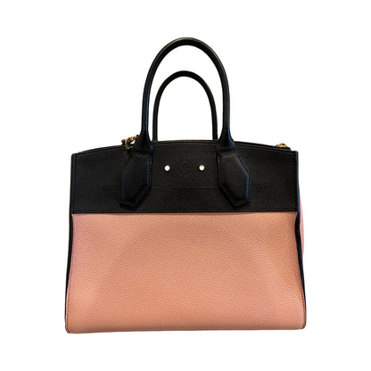LOUIS Taurillon Leather Maremmene Tote Black and Pink Gold Hardware Lo2382