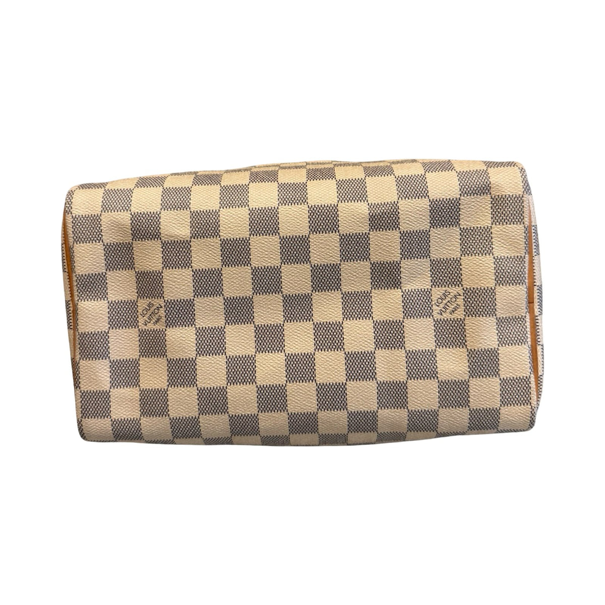 Louis Vuitton Damier Azur Speedy 25 Handbag White, Beige Gold Hardware Lo2383