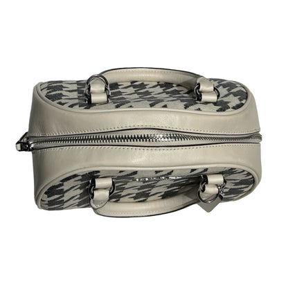 COACH Coated Canvas Mini Rowan Satchel Handbag Cream and Black Silver Hardware Co83