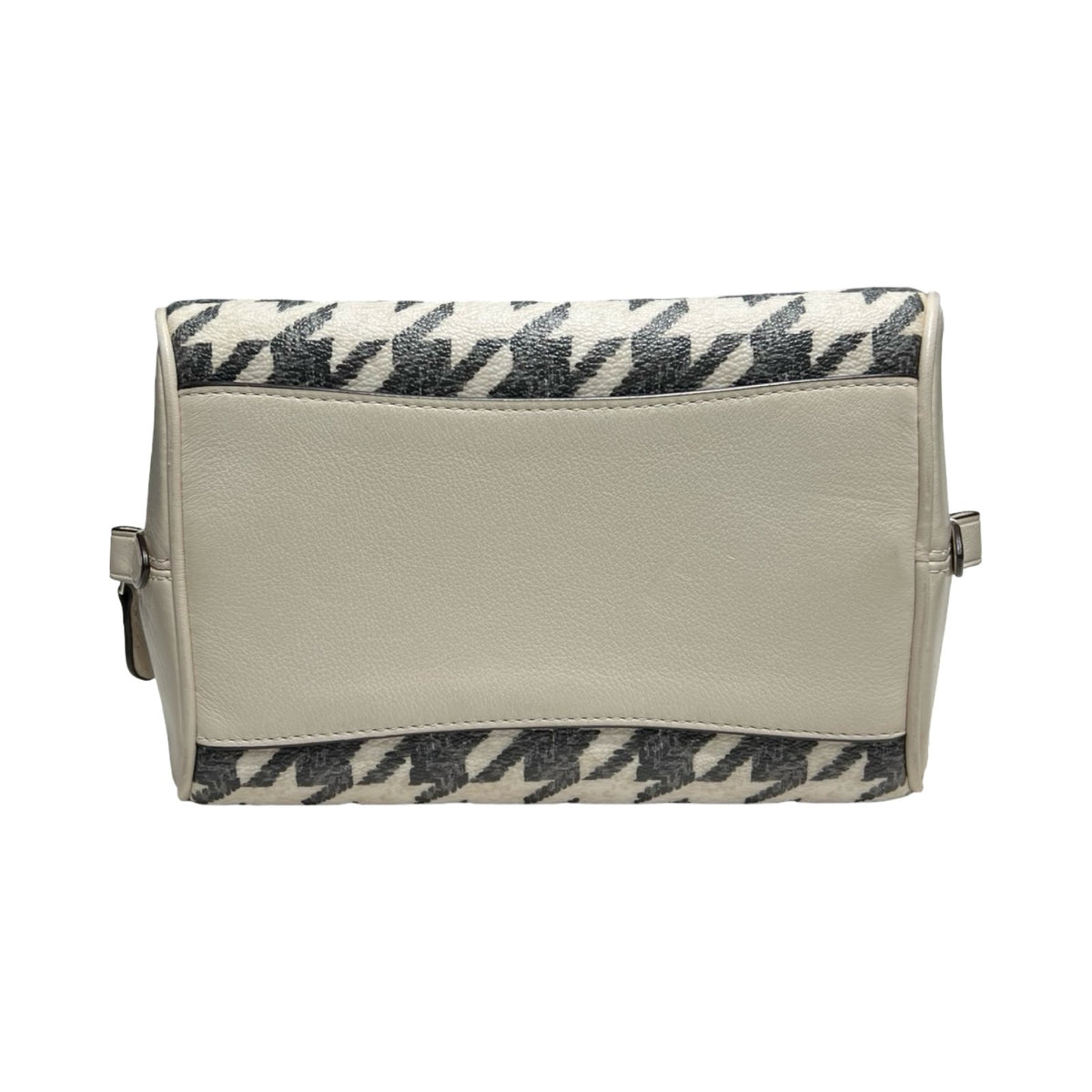 COACH Coated Canvas Mini Rowan Satchel Handbag Cream and Black Silver Hardware Co83