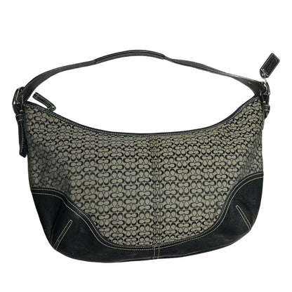 COACH Signature C Canvas Signature C Hobo Bag Shoulder Bag Charcoal Black Silver Hardware Co52